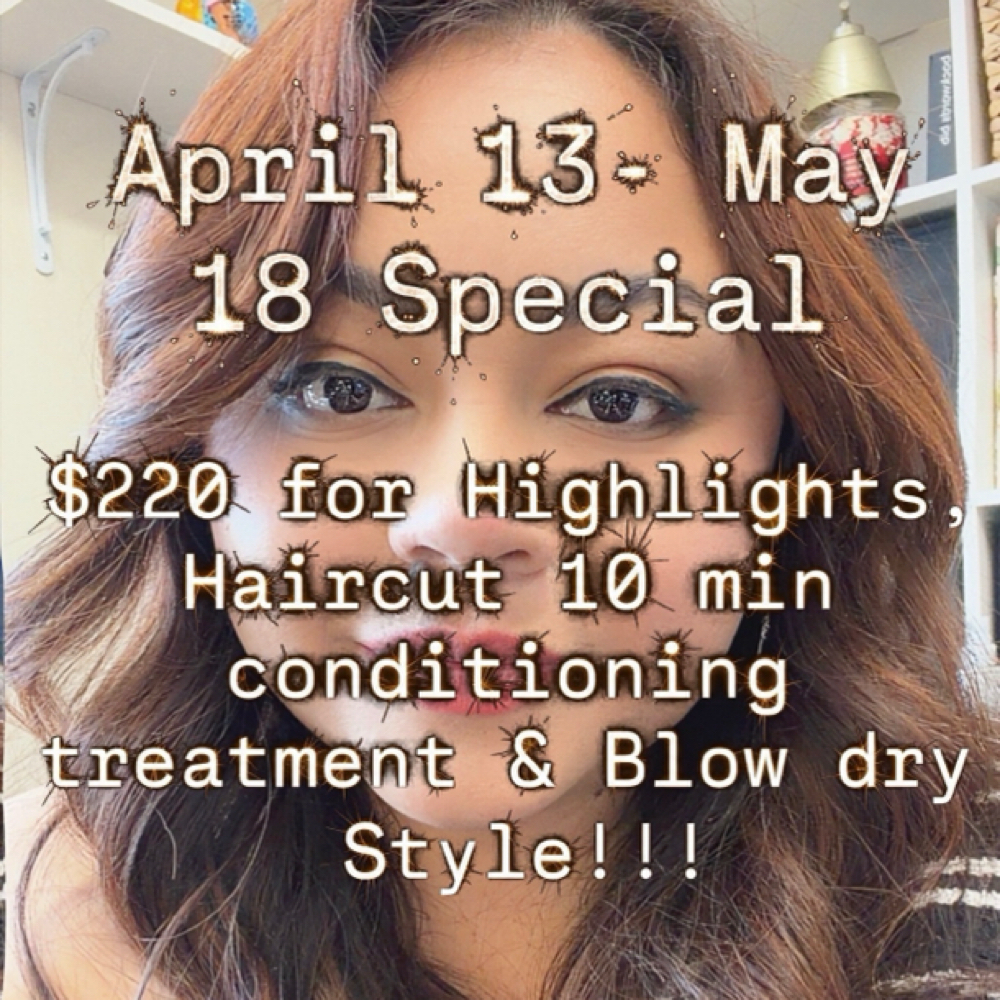 Special From 4/13-5/18 at JR HairStudio in Cudahy, CA