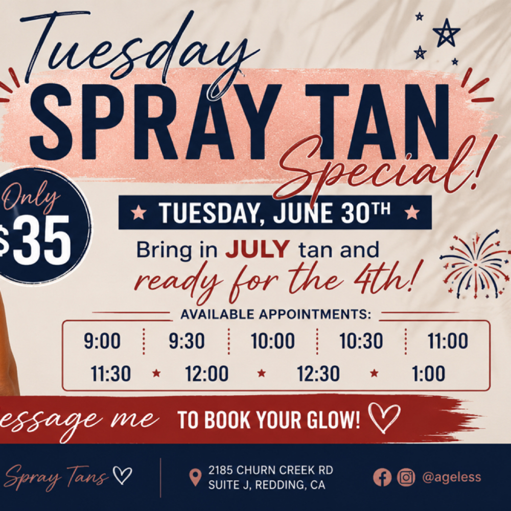 End Of June Special at Ageless By Jessica Hamilton in Redding, CA