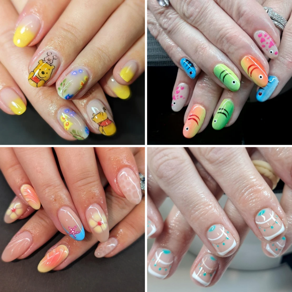 Gel On Natural Nails 5 Fingers Art