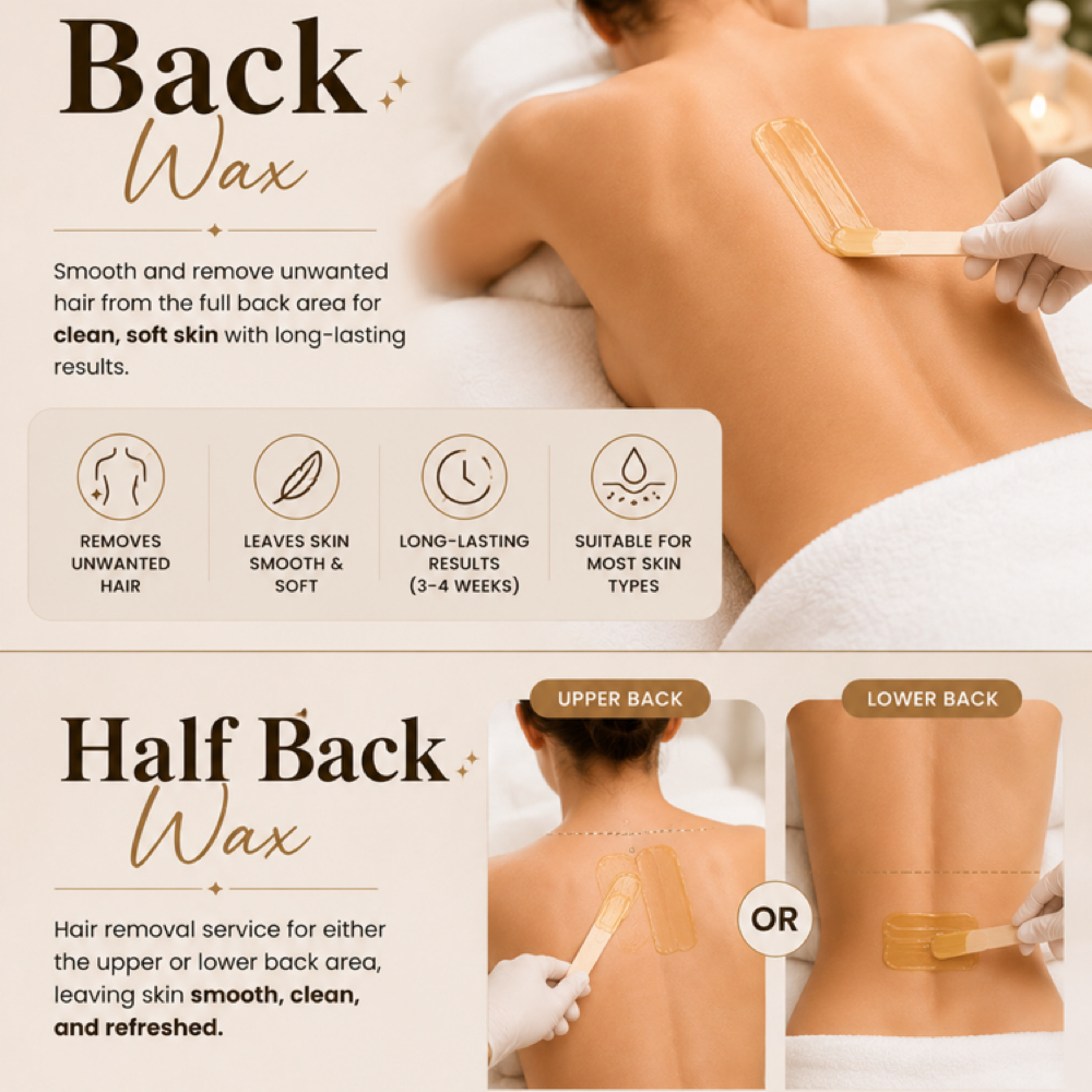 Back | Half Back Wax at Ambertipz in Raleigh, NC