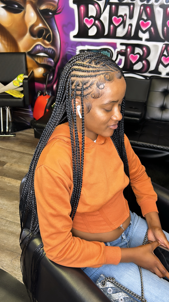 Fulani braids with knottless at Glamourist Beauty Bar in Bellflower, CA