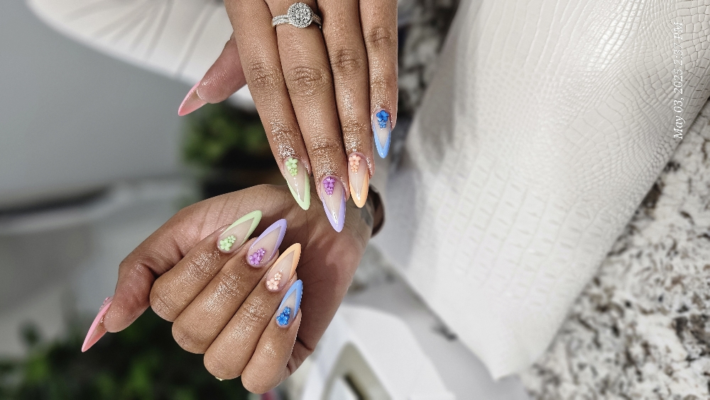 Multicolor French Manicure
