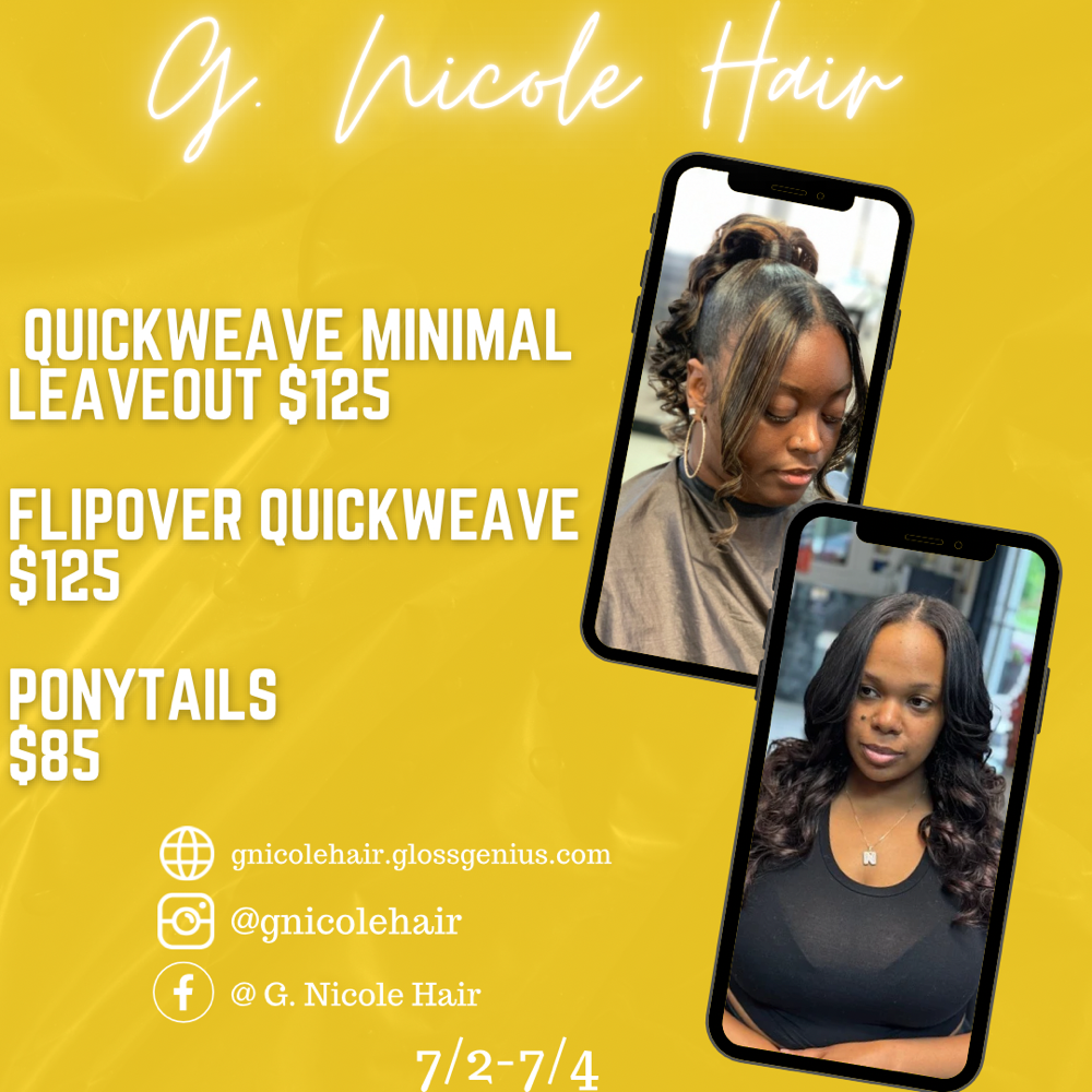 $125 Quickweave w/leaveout 7/2-7/4