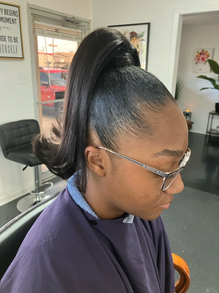 Ponytail On Relaxed Hair