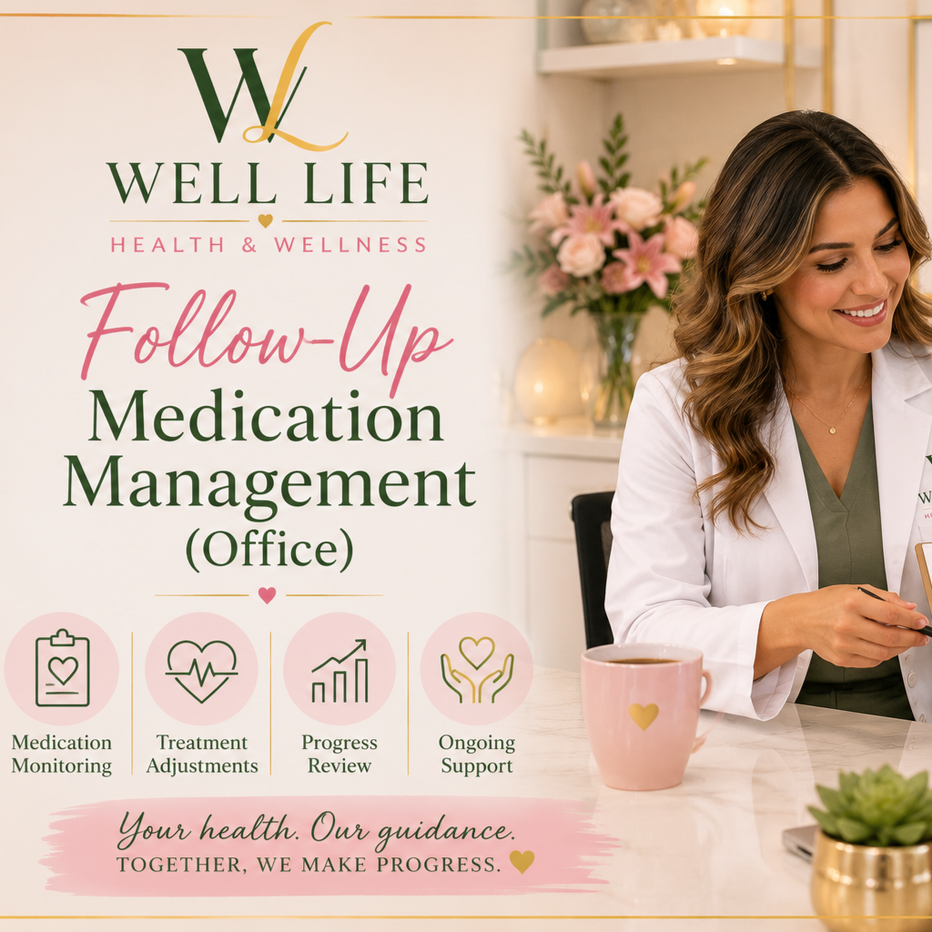 FOLLOW UP MEDICATION (OFFICE) at Well Life Integrated Medical LLC in Okeechobee, FL