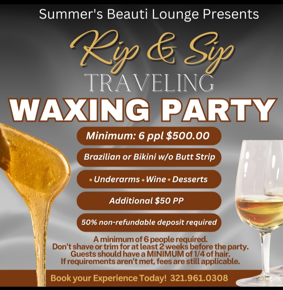 Rip & Sip Traveling Wax Party
