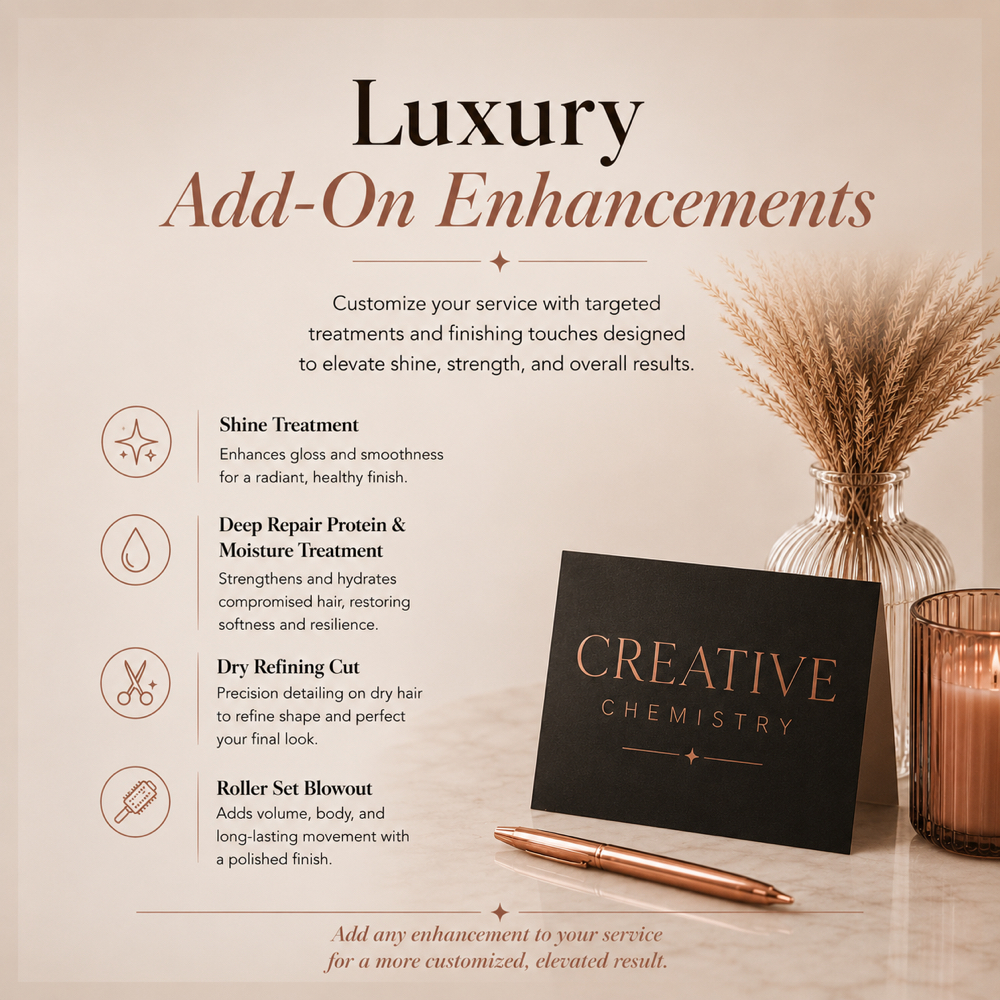 Luxury Add-on Enhancements at Creative Chemistry Salon in Katy, TX