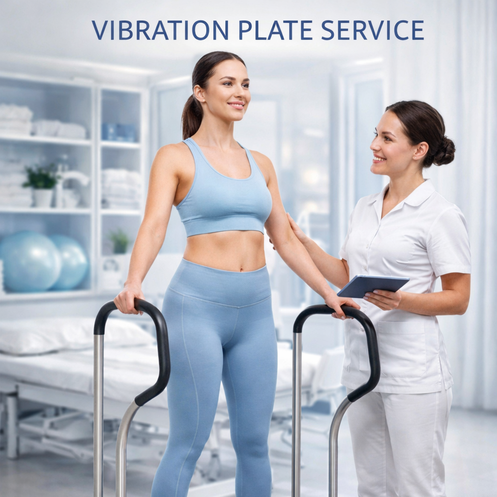 Vibration plate at Aesthetica Organic Spa in Houston, TX