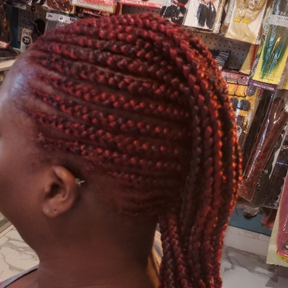 Braided Mohawk Style at Djina Braiding in Grand Prairie, TX