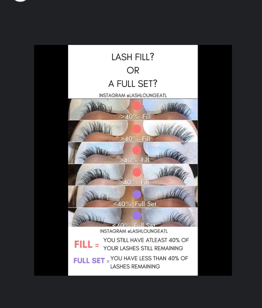 Lash fill