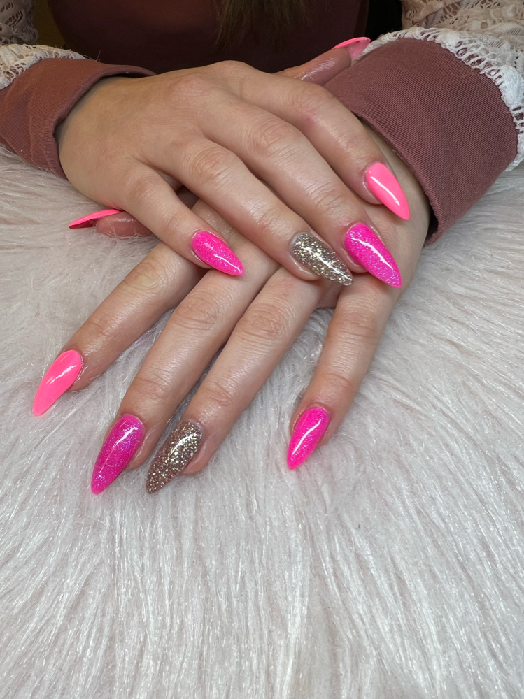 Back Fill With Gel Polish Long