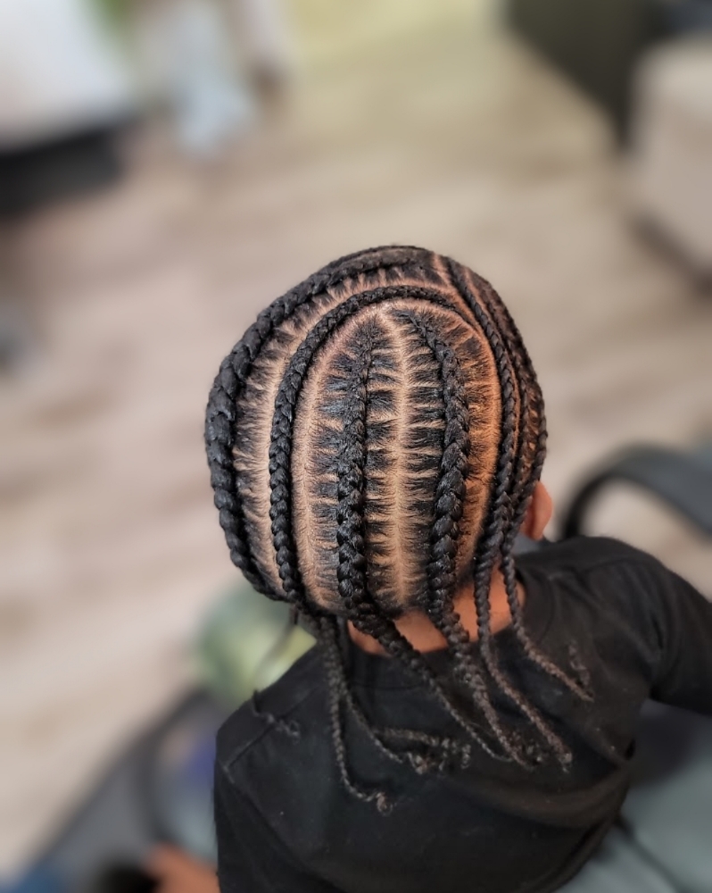 Braids w/no hair added, trim & deep