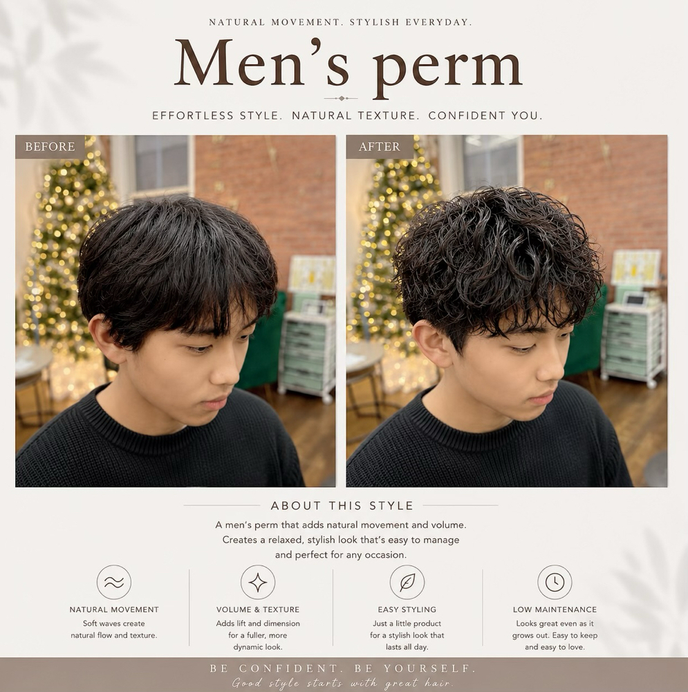 Men's Perm (Short style) at Maison Beauty NYC in Newyork, NY