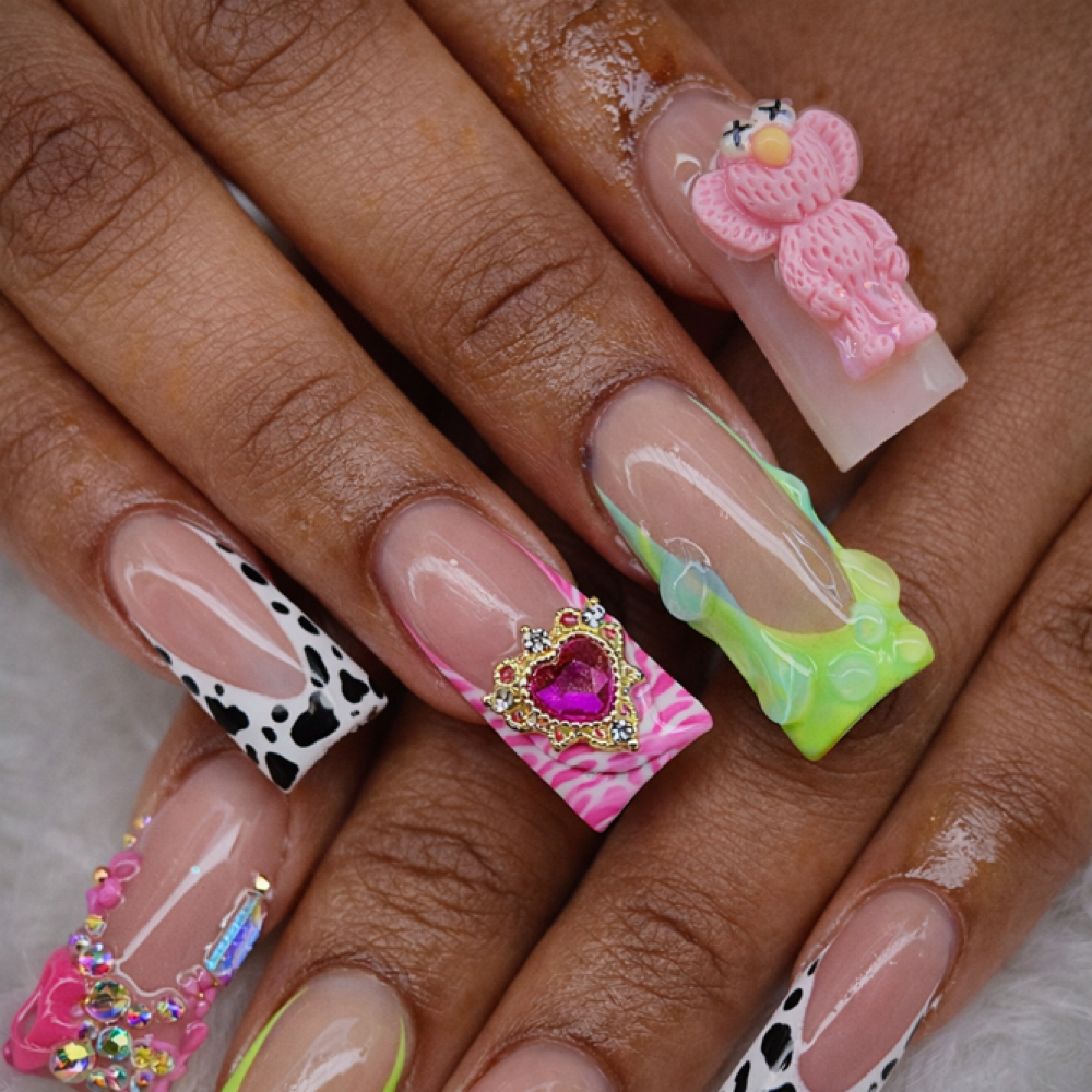 Duck 3d Junk  Nail Art Nails at Rebel nails in New York, NY