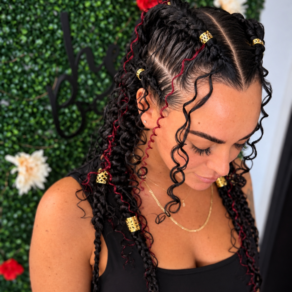 Butterfly braids with Boho Curls at Bei Capelli by JayMarie in Greece, NY