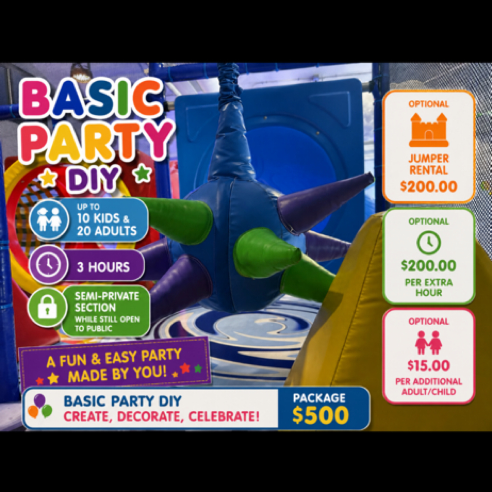 Basic Party-DIY:Info Upper Corner at Rammexbrokers in Burbank, CA