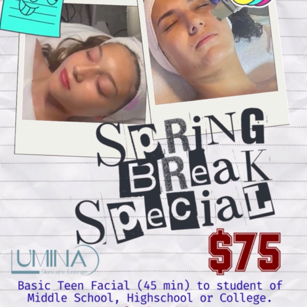 Spring Break Teens at Lumina Skincare Lounge in Lewisville, TX