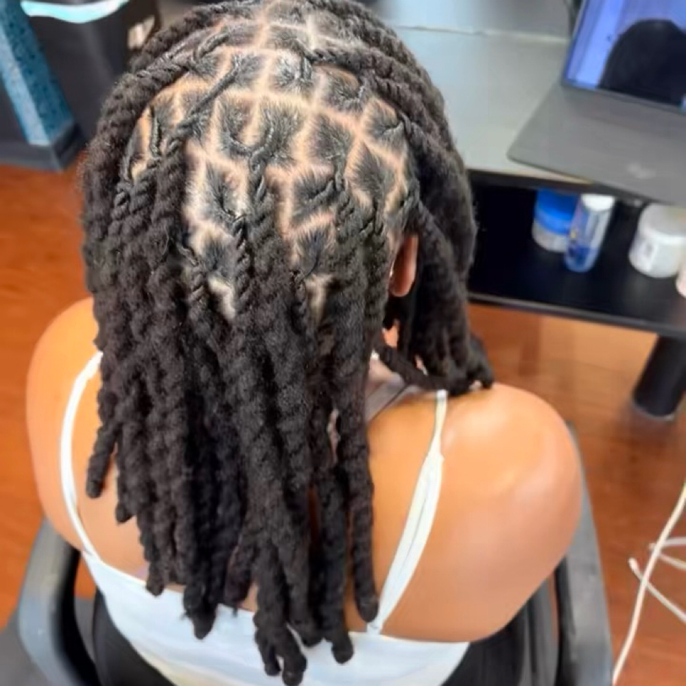 Retwist & Basic Style at Blossoms HTX Hair Studio in Spring, TX