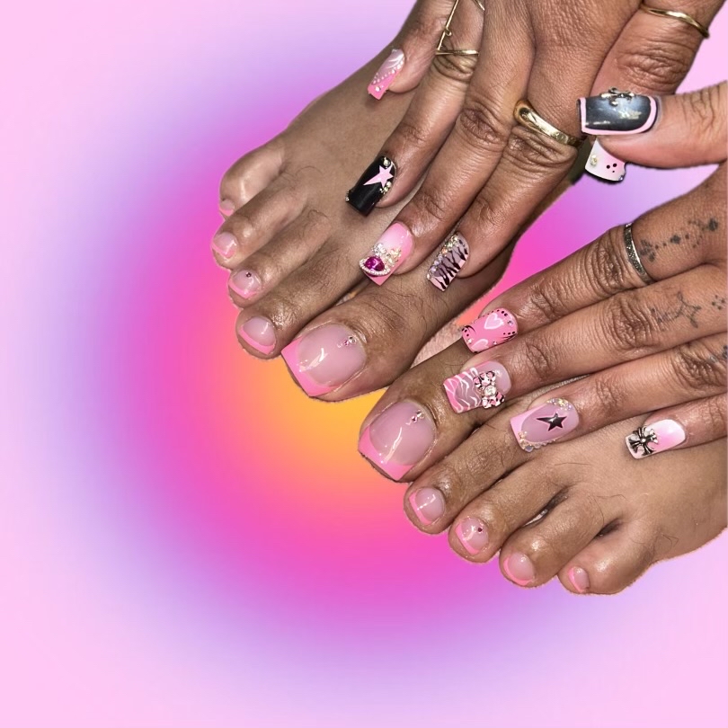 🌈Full Set + Gel Toe Polish