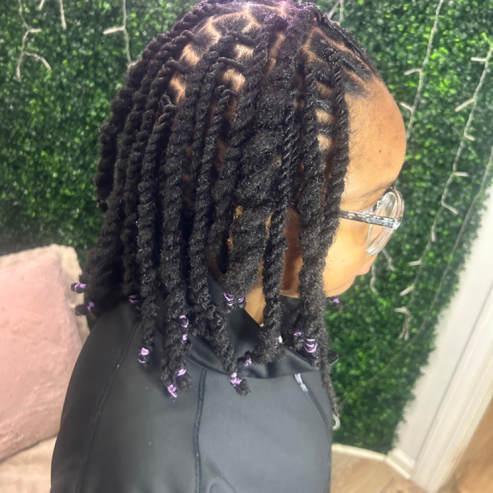 Two Strand Above Shoulders Locs at HDE Hair Studio, LLC in Virginia Beach, VA
