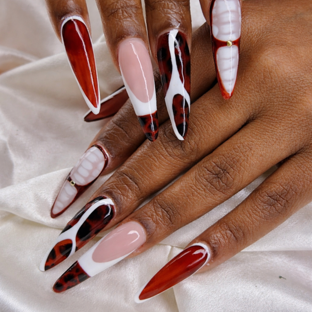 Abstract /lines Art Fullset at Rebel nails in New York, NY