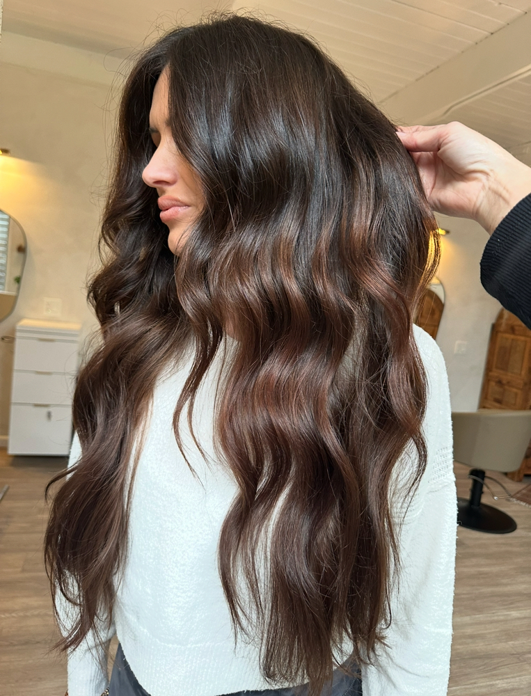 The Cocoa Lived In Brunette at Solstice Hair - extension + color bar in San Clemente, CA