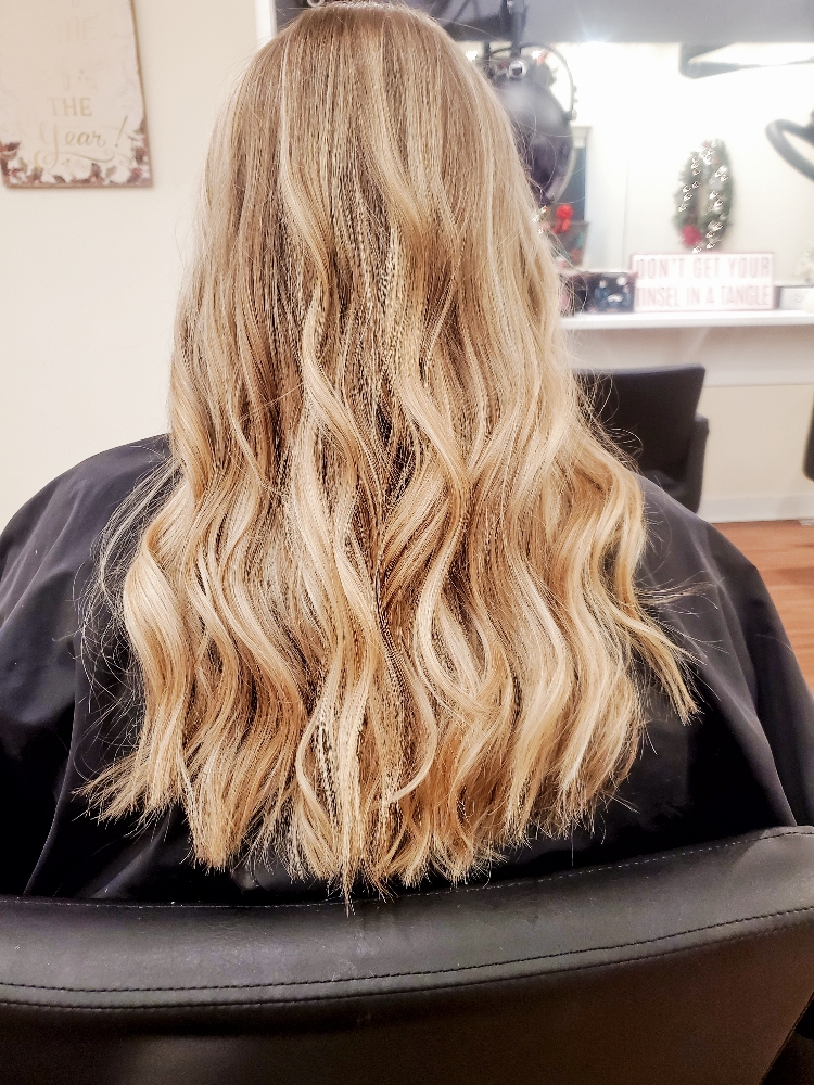 Partial highlight, cut & blowdry