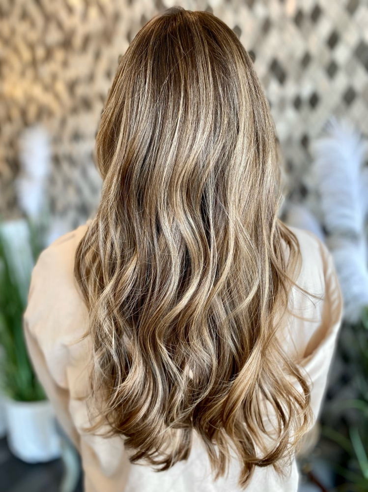 Partial Balayage/ Blonding & Cut