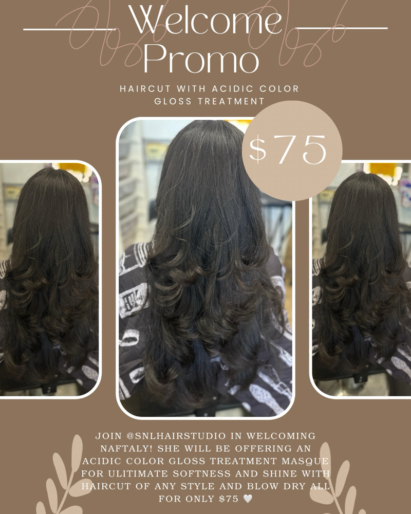 Haircut With Color Gloss