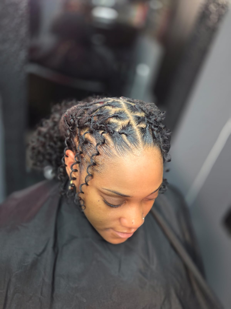 LOC RETWIST + HUMAN CURLY HAIR