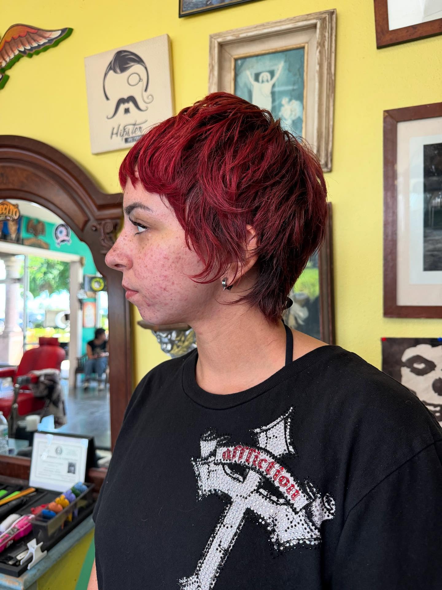 Short Textured/Scissor Cut at Barber Named Brenda in Brownsville, TX