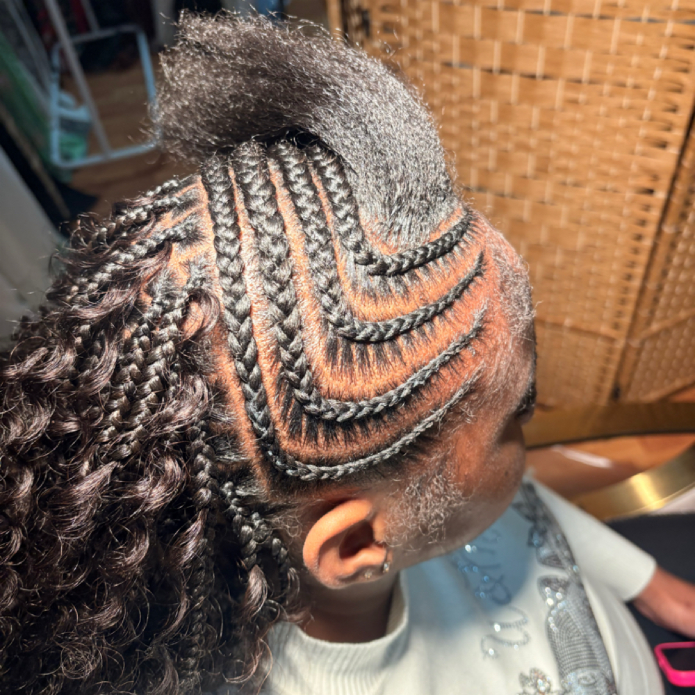 Feed-In Cornrows at Apple Hair Braiding in New Haven, CT