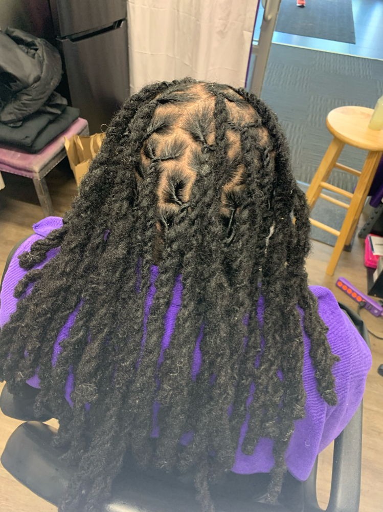 Loc Retwist W/style (long hair)