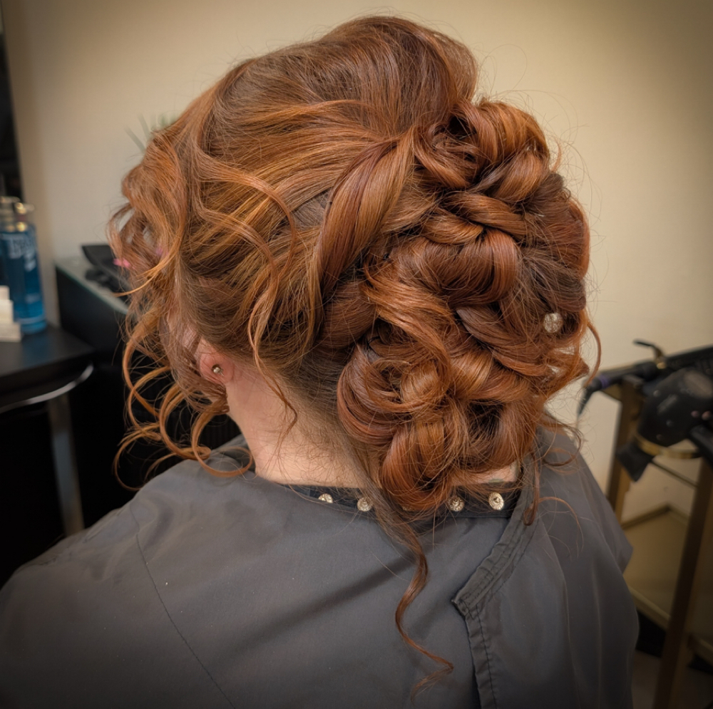 Updo W/ Blowout at Hair by Charlotte Nickell in Lubbock, TX