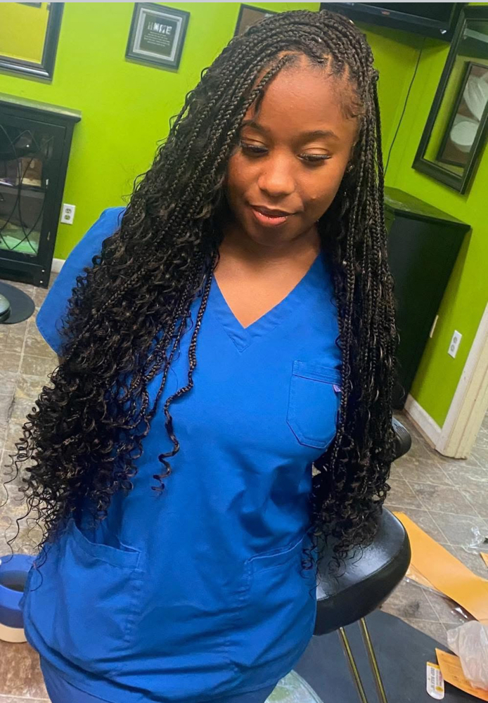 Medium Knotless Boho Braids at Trend stylist hair studio in Portsmouth, VA
