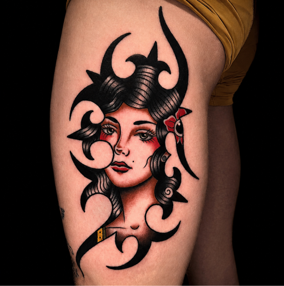 Single Flash (Medium-Large) at Hard Luck Tattoo in Nashua, NH