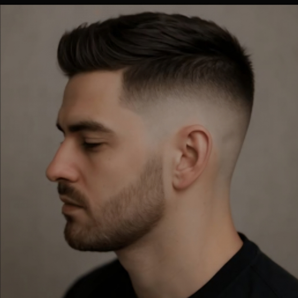 Haircut With Color & Beard Lineup