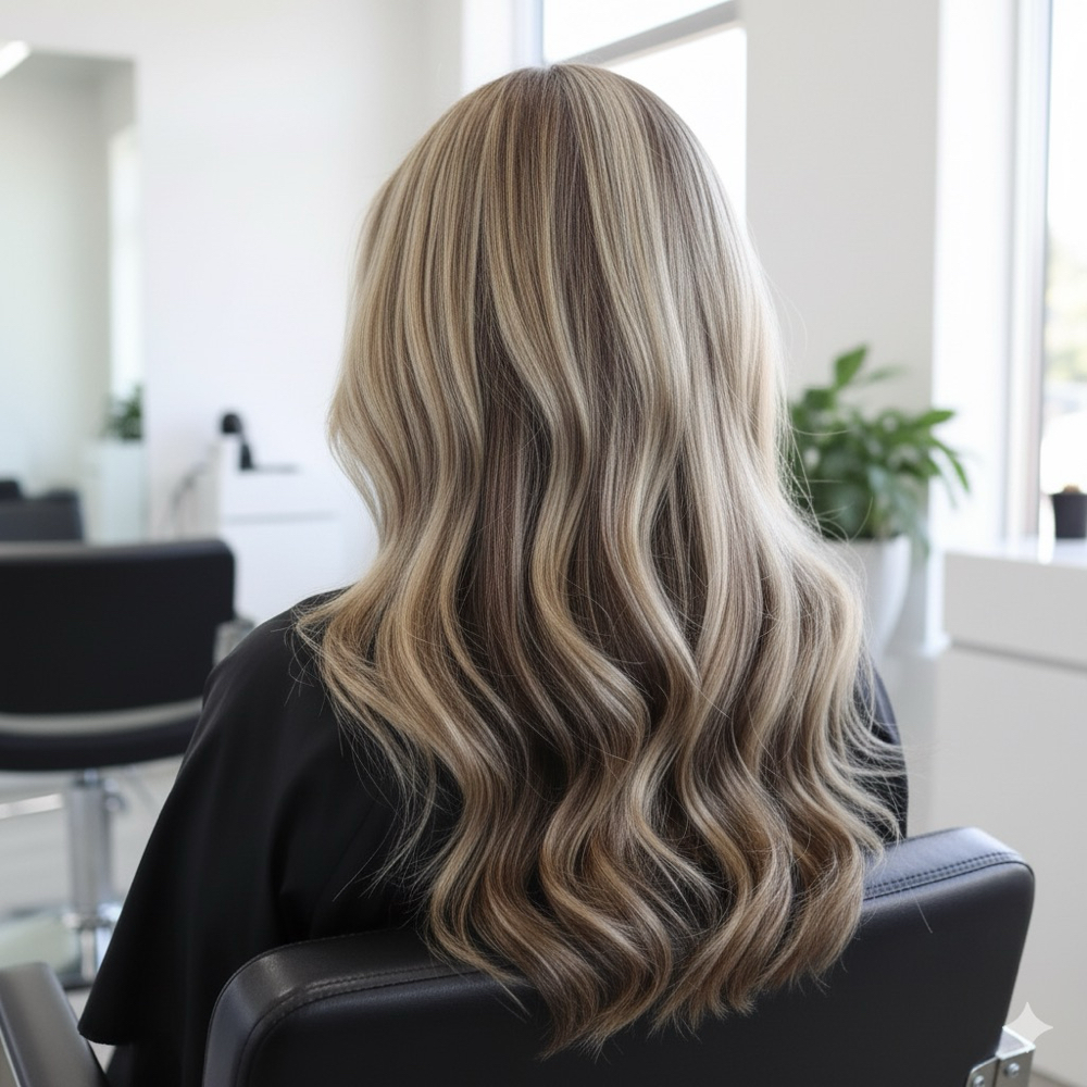 Low Lights Medium Lenght at Camilo Garcia Hair Studio in Queens, NY