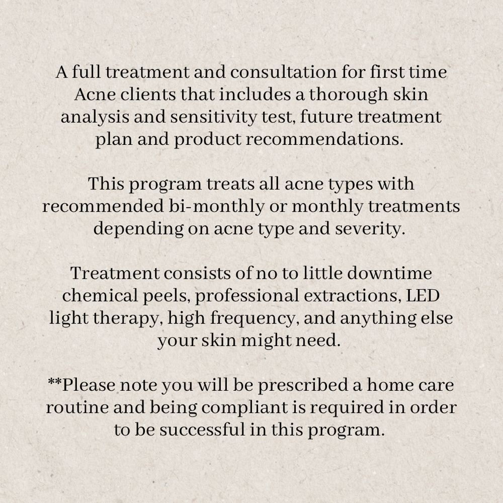 Acne Consultation + Treatment