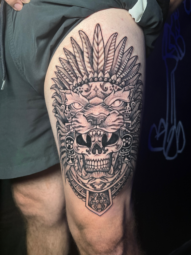 Quarter Of Thigh Tattoo
