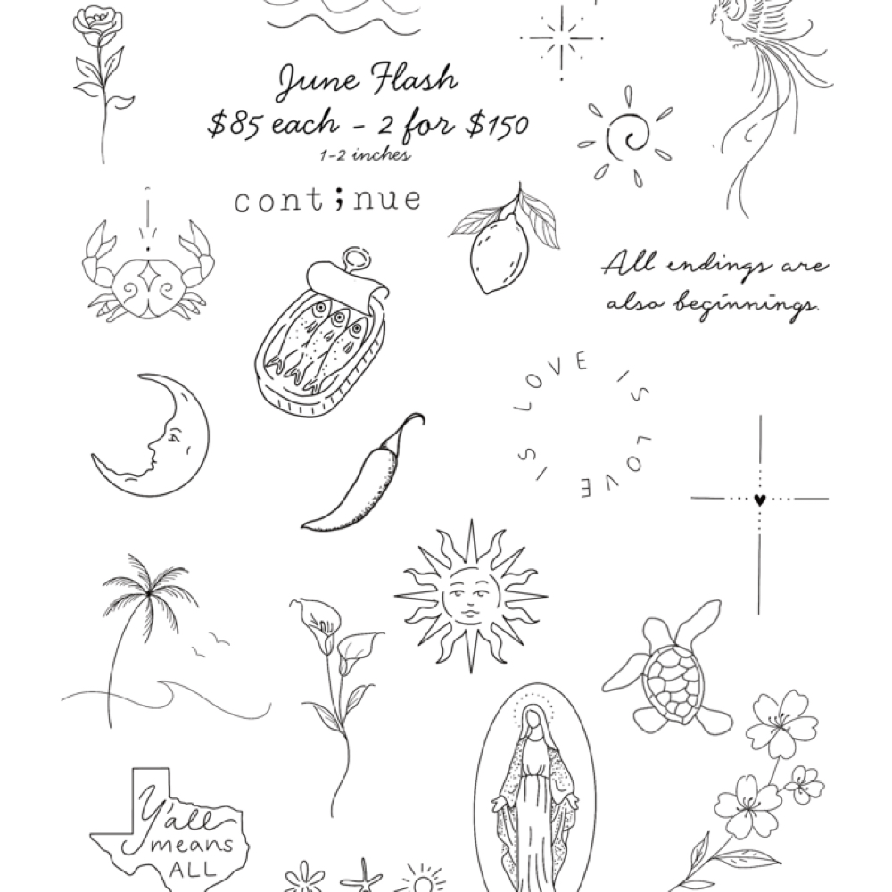 June Flash Tattoos at Beauty & Brows by Alysia in Ennis, TX