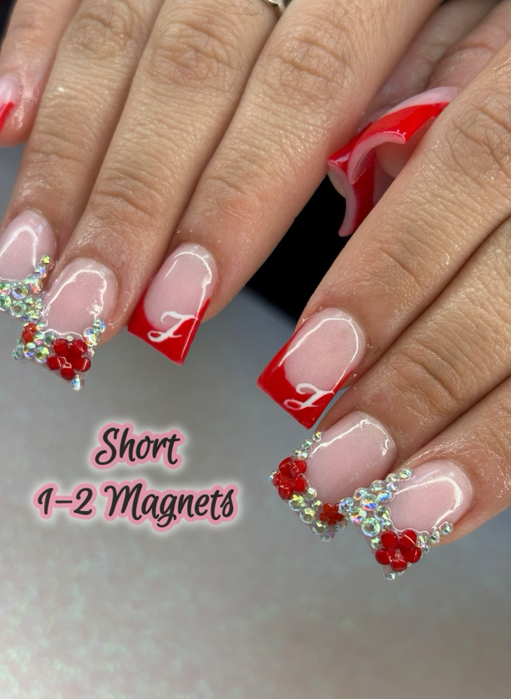 Short Acrylic Fill With Nail Art
