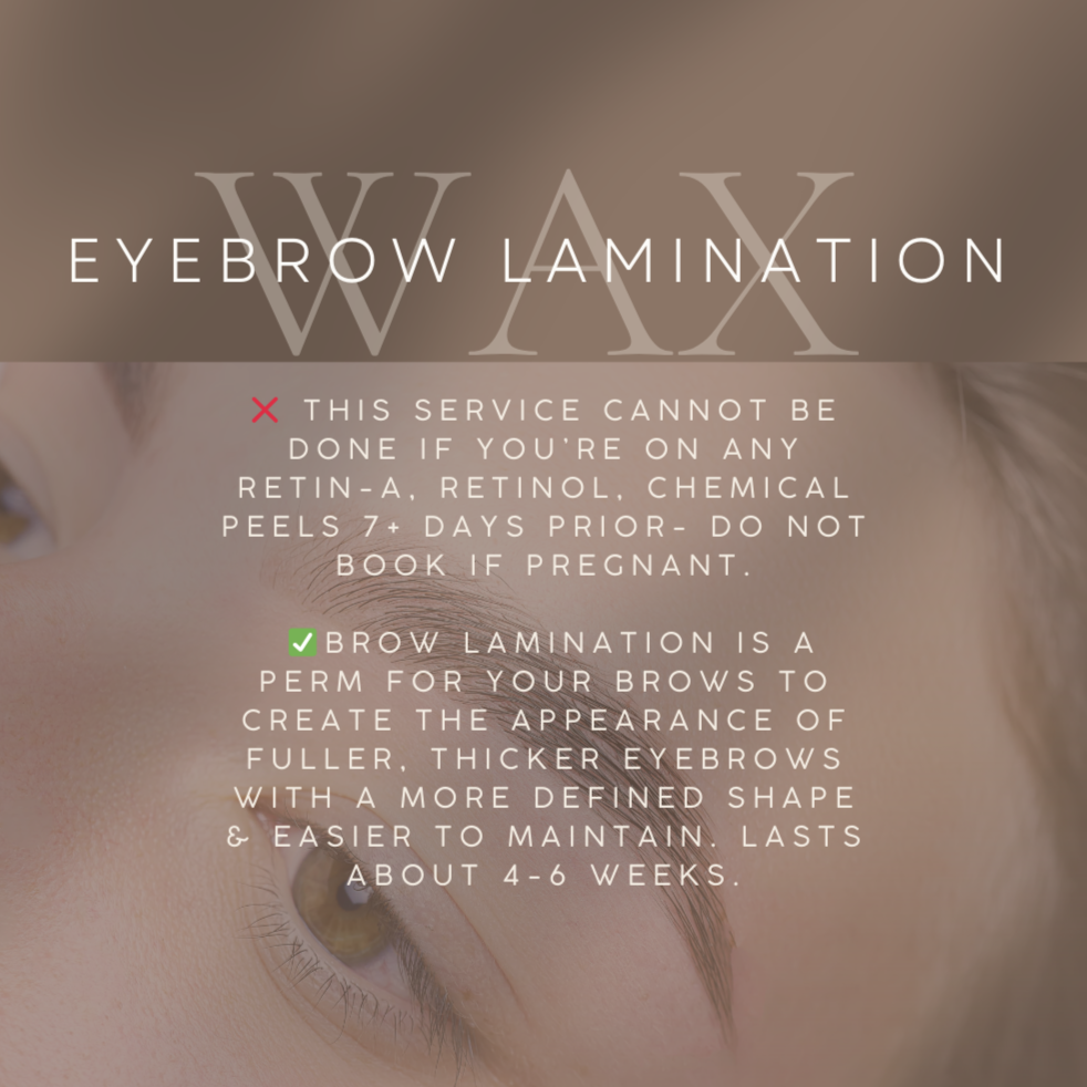 Eyebrow Lami- Wax & Tint options at Blessed Beauty & Wax in Fairfield, OH