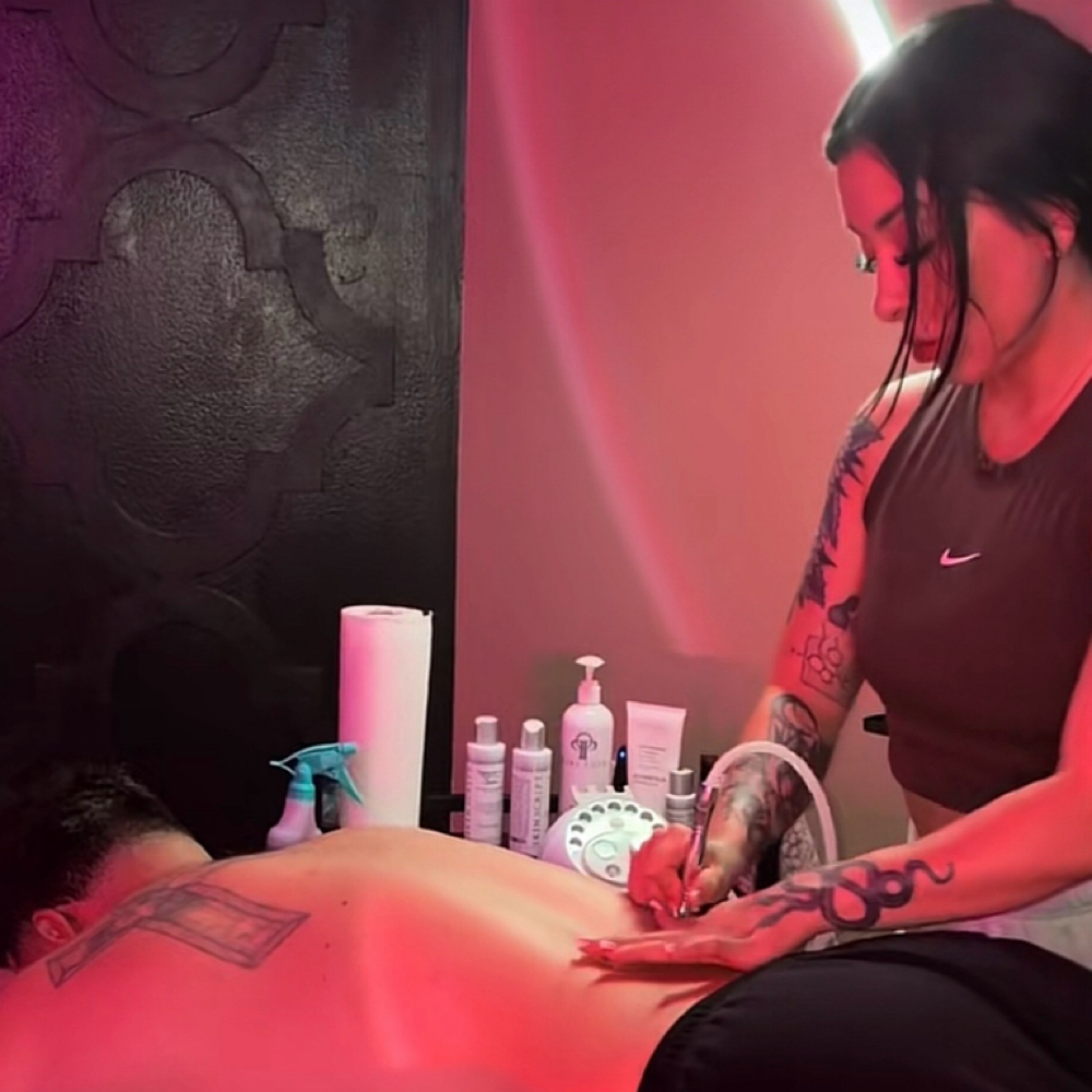 Back facial and massage at Thehoustonfacebar in Houston, TX