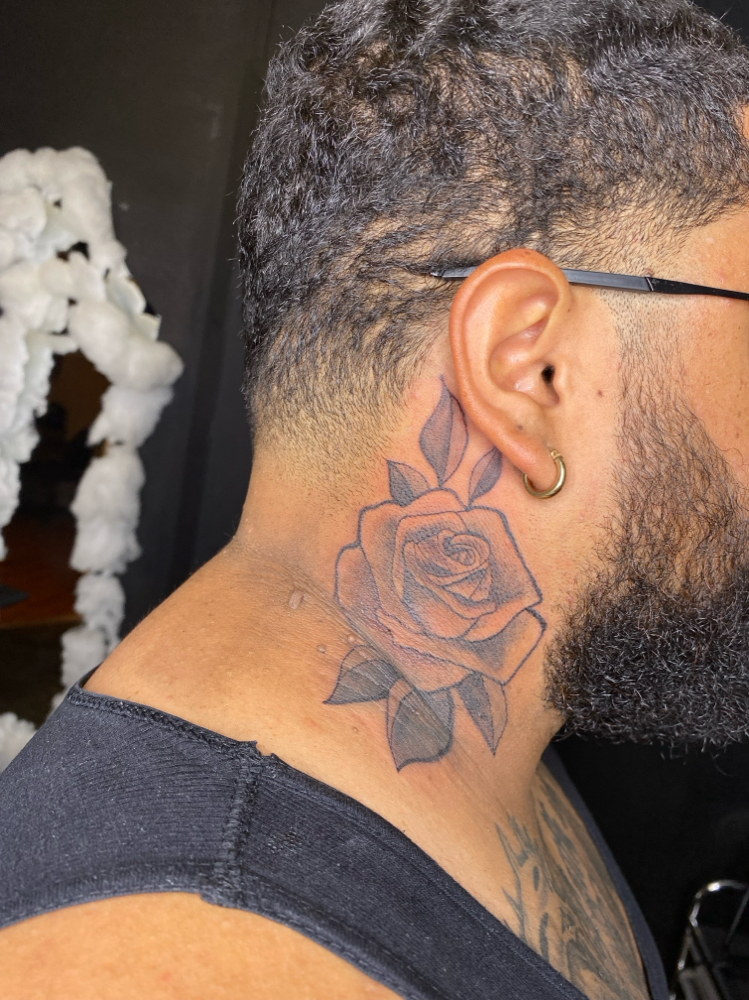 Neck tattoo (one side)