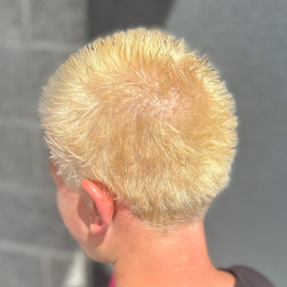 Shaved Head Blonding at Mix 22 by Babydoll in Spokane, WA