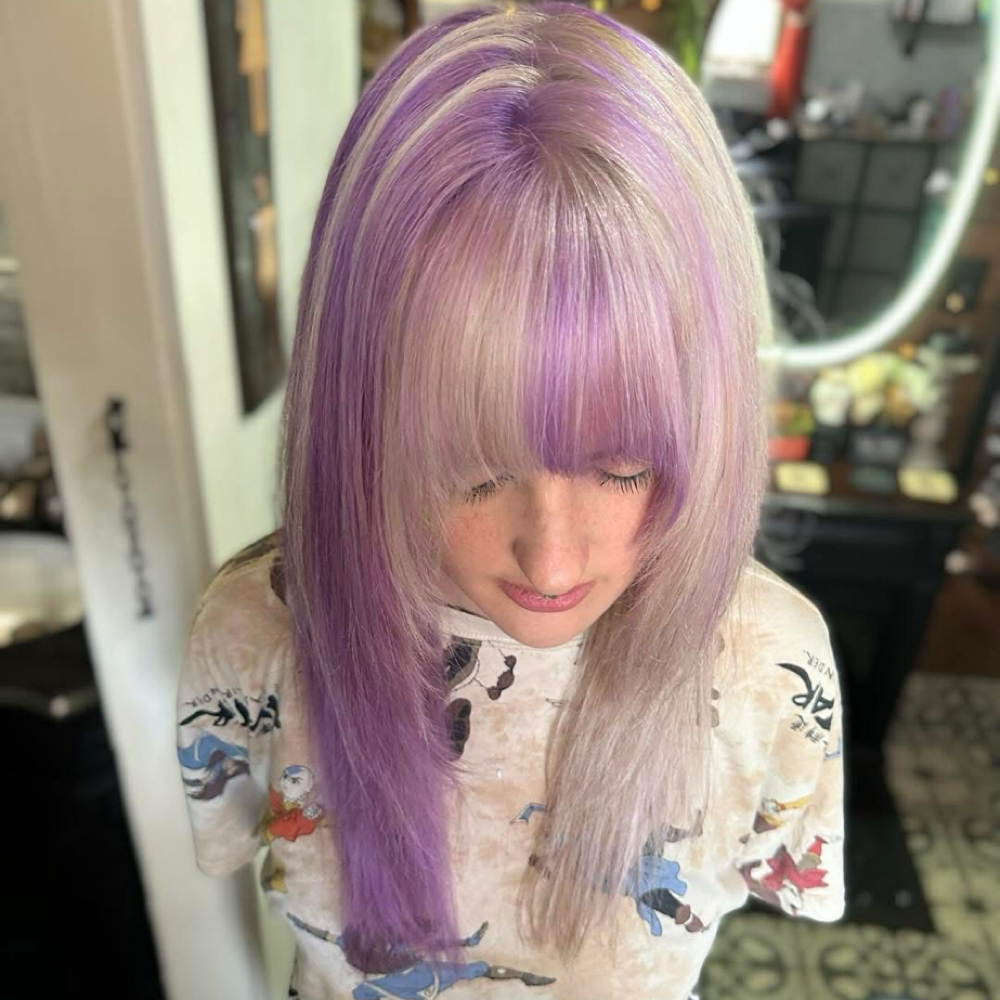 Block Split Dye at The Black Pearl Hair Salon in Cornelia, GA