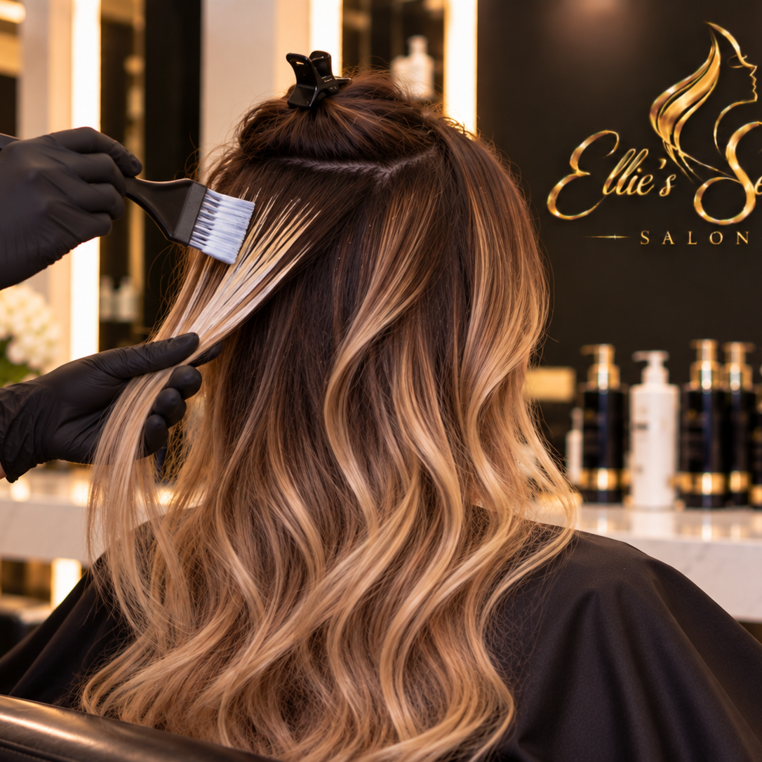 Partial Balayage at Ellie’s secret salon in Irvine, CA