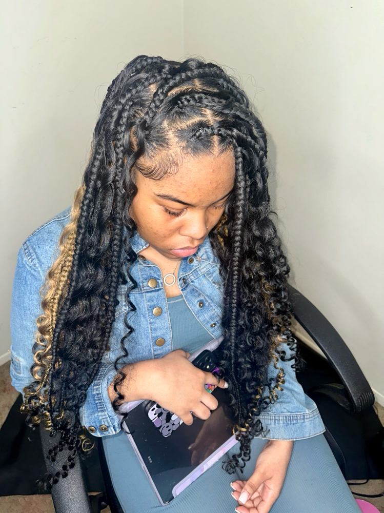 Large Boho Knotless Braids