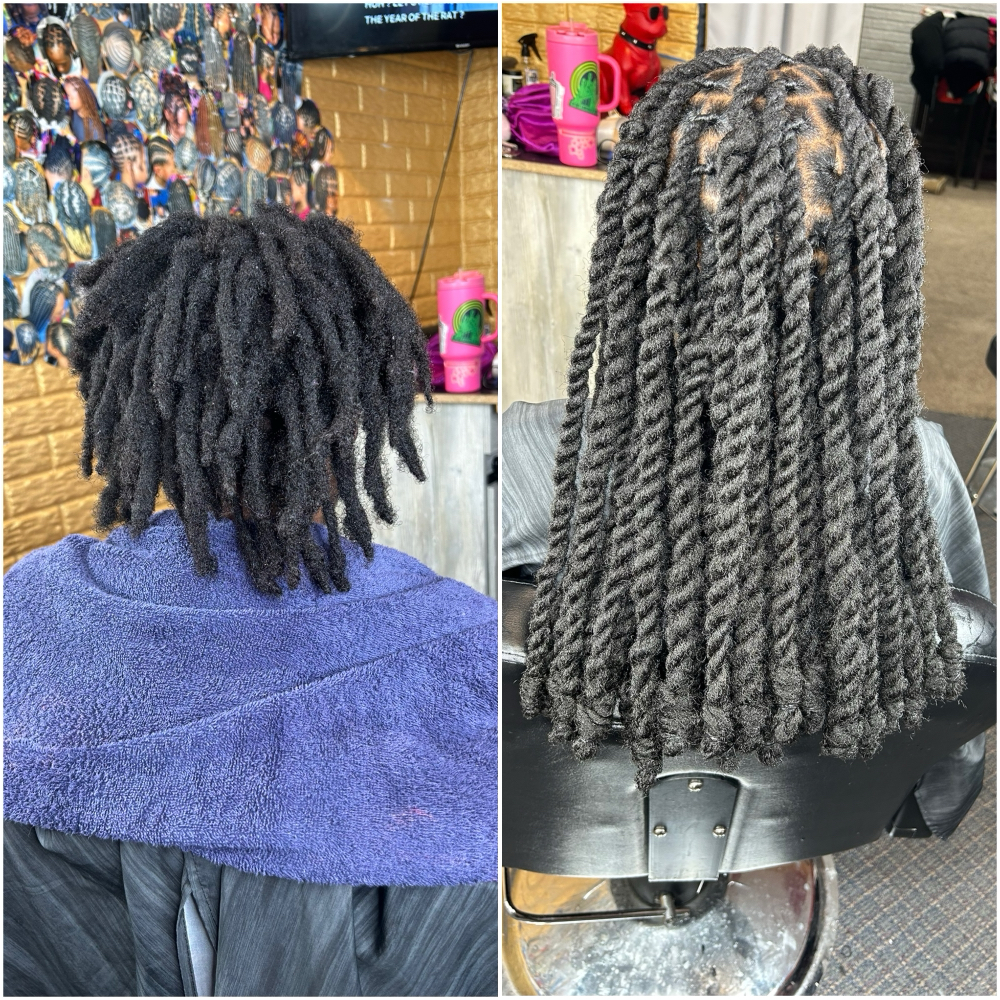 2 strand twist extension on locs
